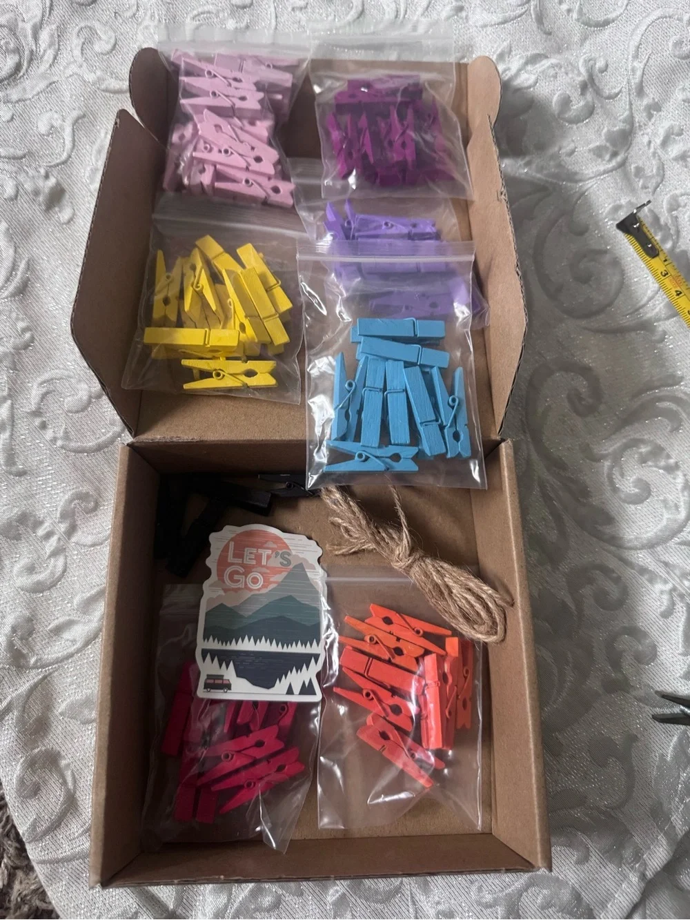 Mini Decorative Clothespin Sets with Natural Twine